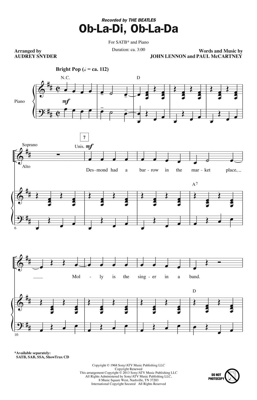 Ob-La-Di, Ob-La-Da – Recorded by THE BEATLES