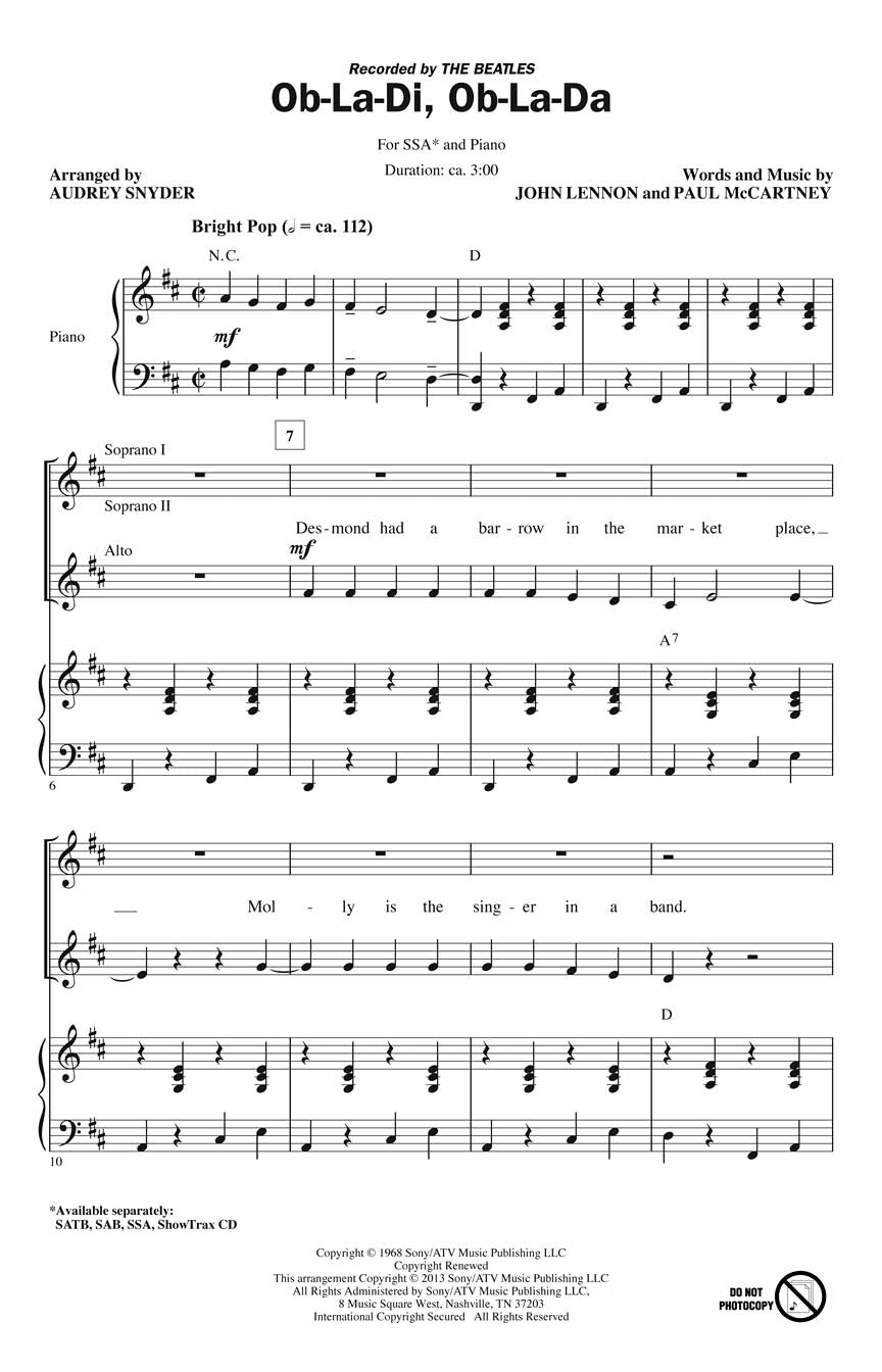 Ob-La-Di, Ob-La-Da – Recorded by THE BEATLES