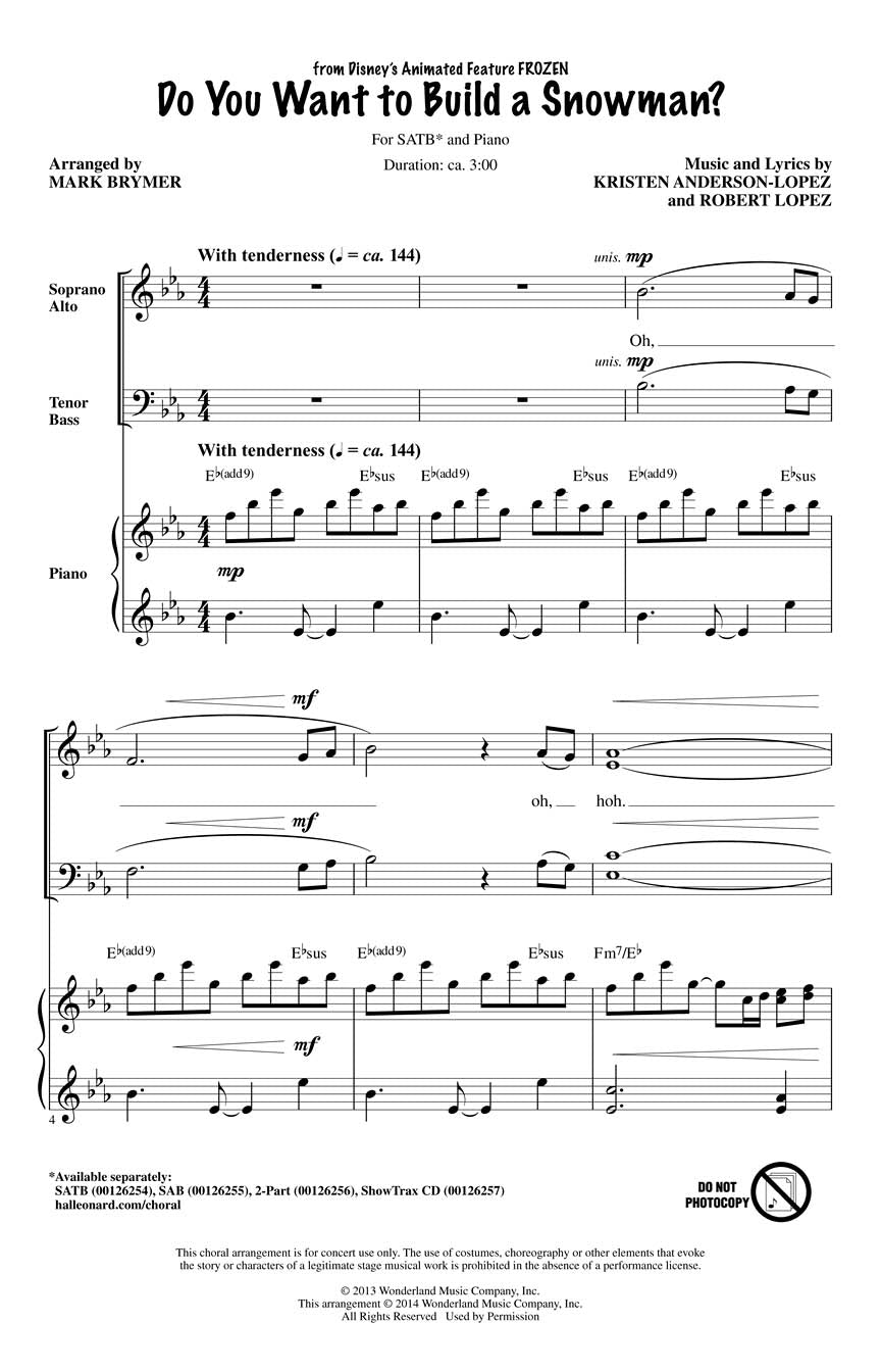 Do You Want to Build a Snowman? – from Frozen | ShowTrax CD