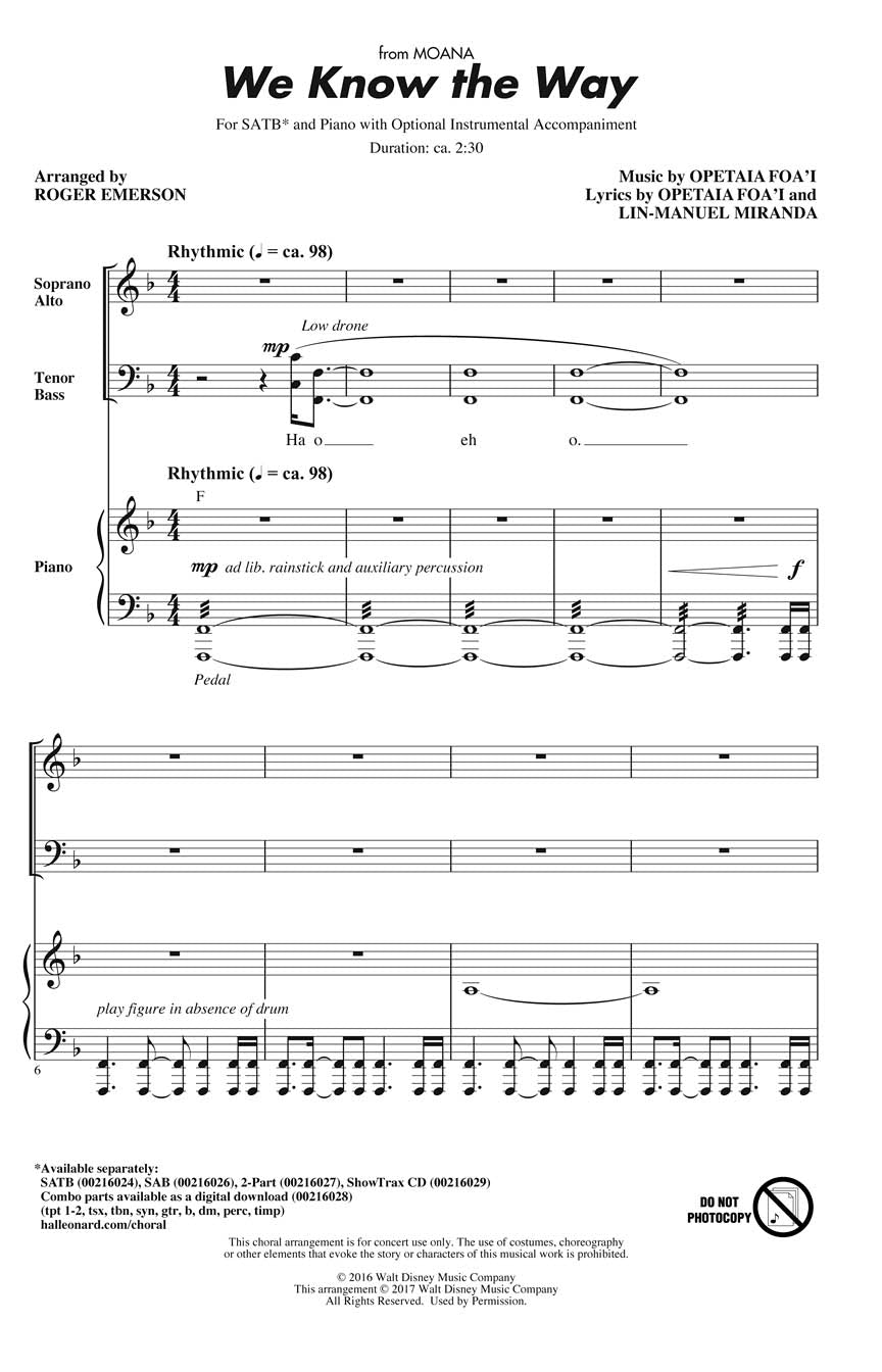 We Know the Way – from Moana