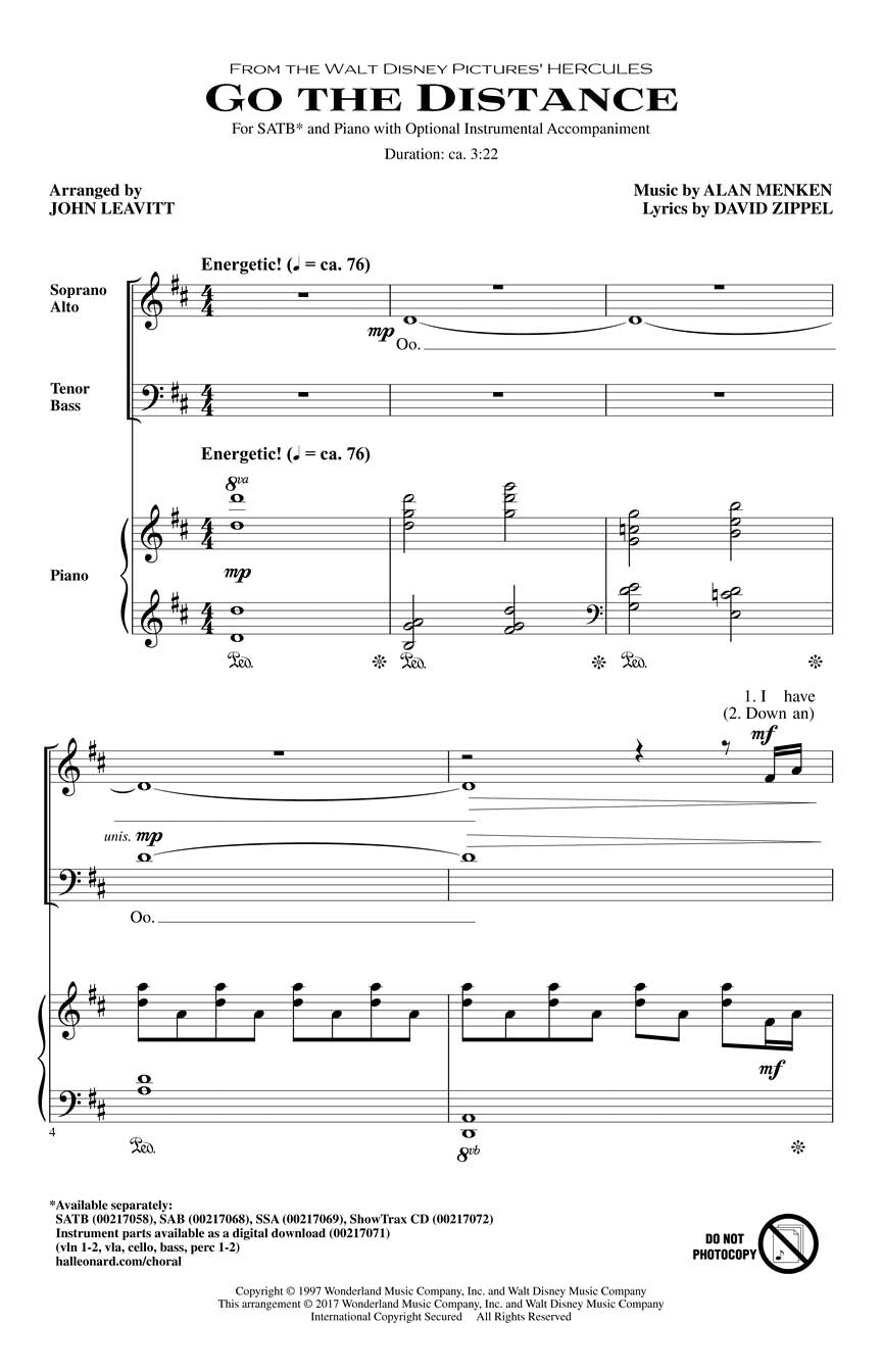 Go the Distance – from Hercules | Koor