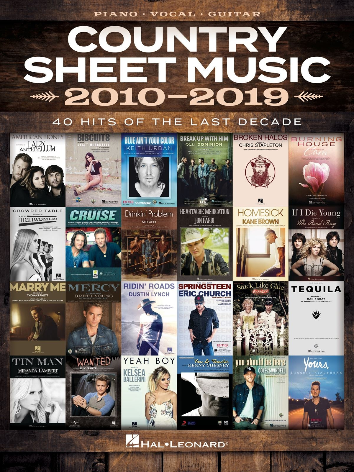 Country Sheet Music 2010-2019 | Piano, zang en gitaar