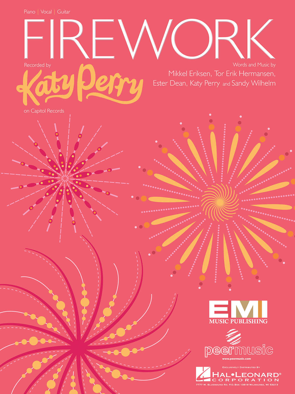 Firework – Piano, Vocal, Guitar Single Sheet | Piano, zang en gitaar