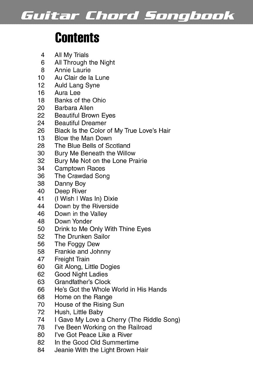 Guitar Chord Songbook Folksongs | Gitaar