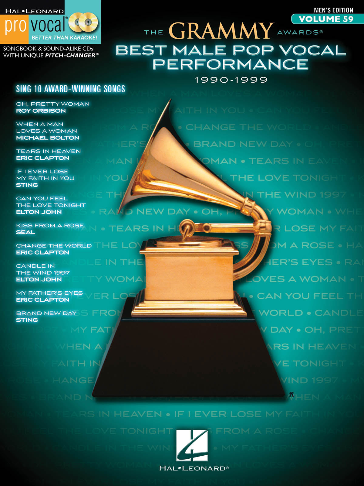 The Grammy Awards Best Male Pop Vocal 1990-1999 – Pro Vocal Men's Edition Volume 59 | Piano, zang en gitaar