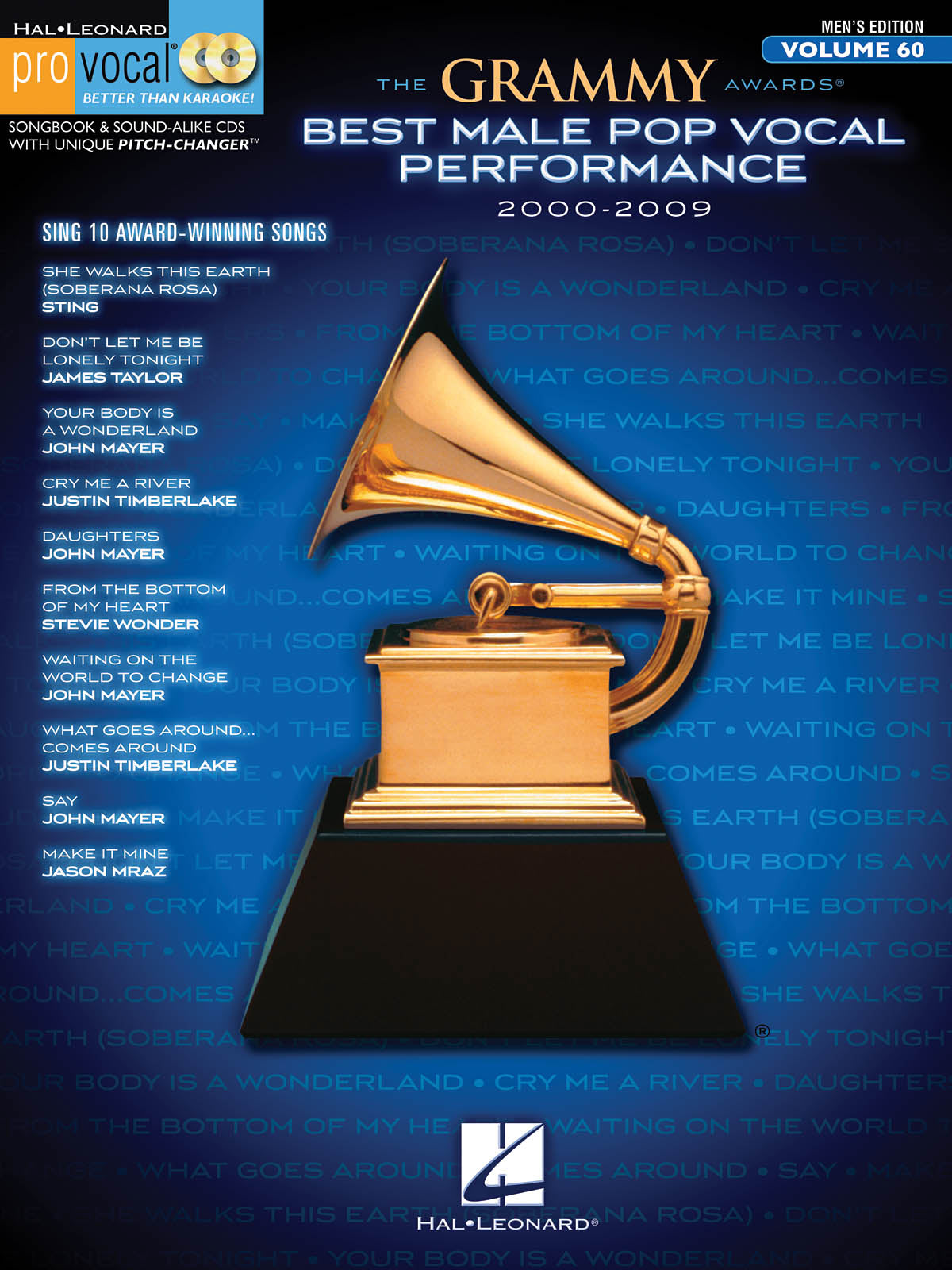 The Grammy Awards Best Male Pop Vocal 2000-2009 – Pro Vocal Men's Edition Volume 60 | Piano, zang en gitaar