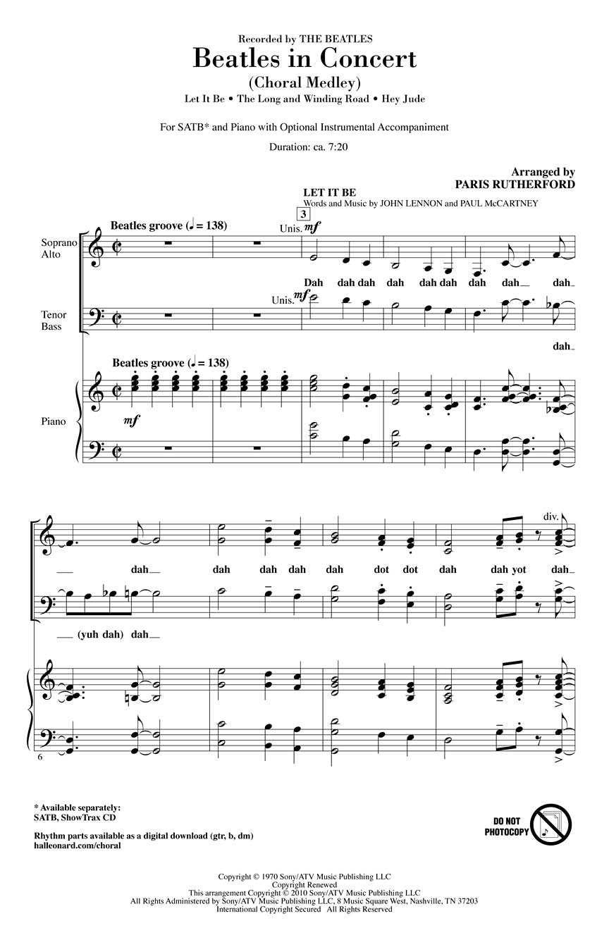 Beatles in Concert – Choral Medley