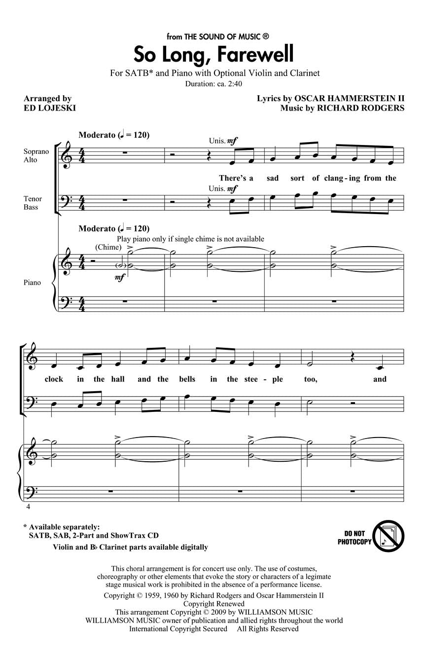 So Long, fuerewell (Sound of Music)