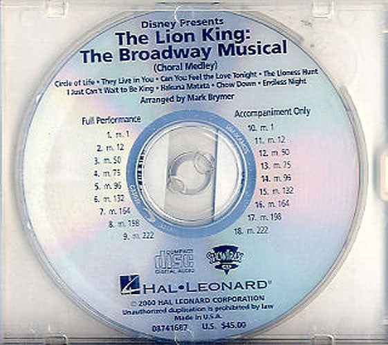 The Lion King (The Broadway Musical) – ShowTrax CD | Koor