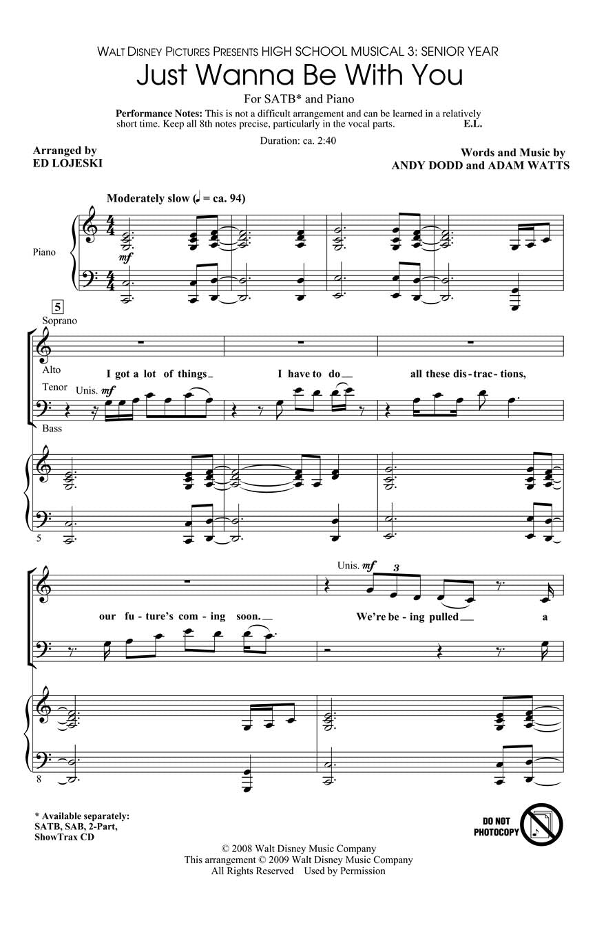 Just Wanna Be with You – from High School Musical 3: Senior Year