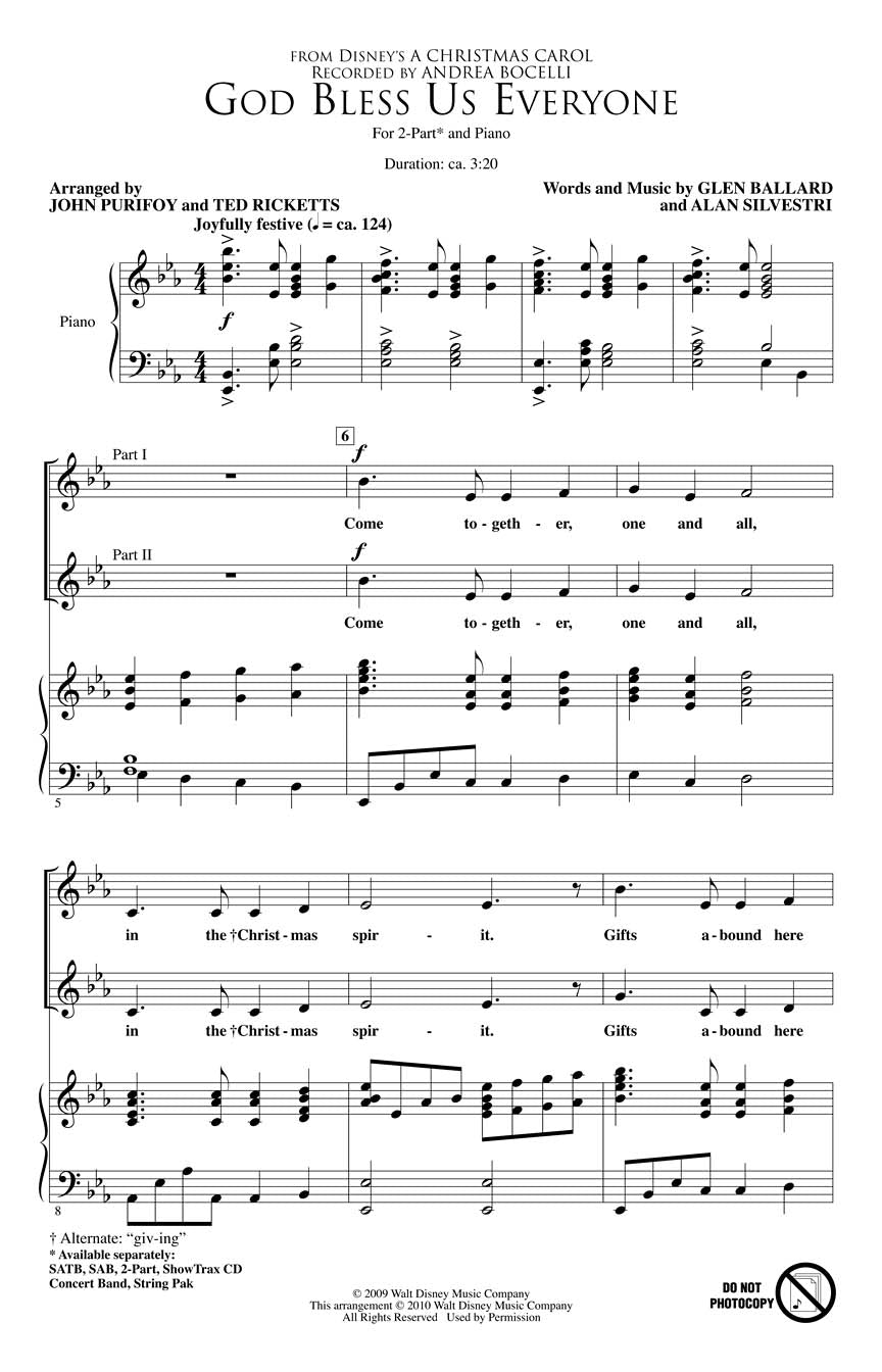 God Bless Us Everyone – from Disney's A Christmas Carol | arr. John Purifoy & Ted Ricketts