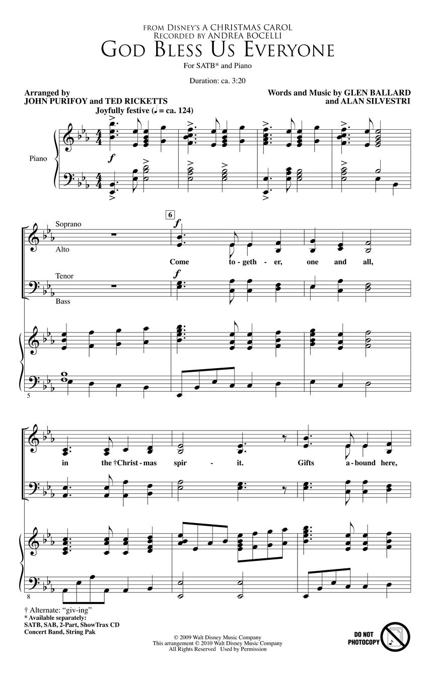 God Bless Us Everyone – from Disney's A Christmas Carol | arr. John Purifoy & Ted Ricketts