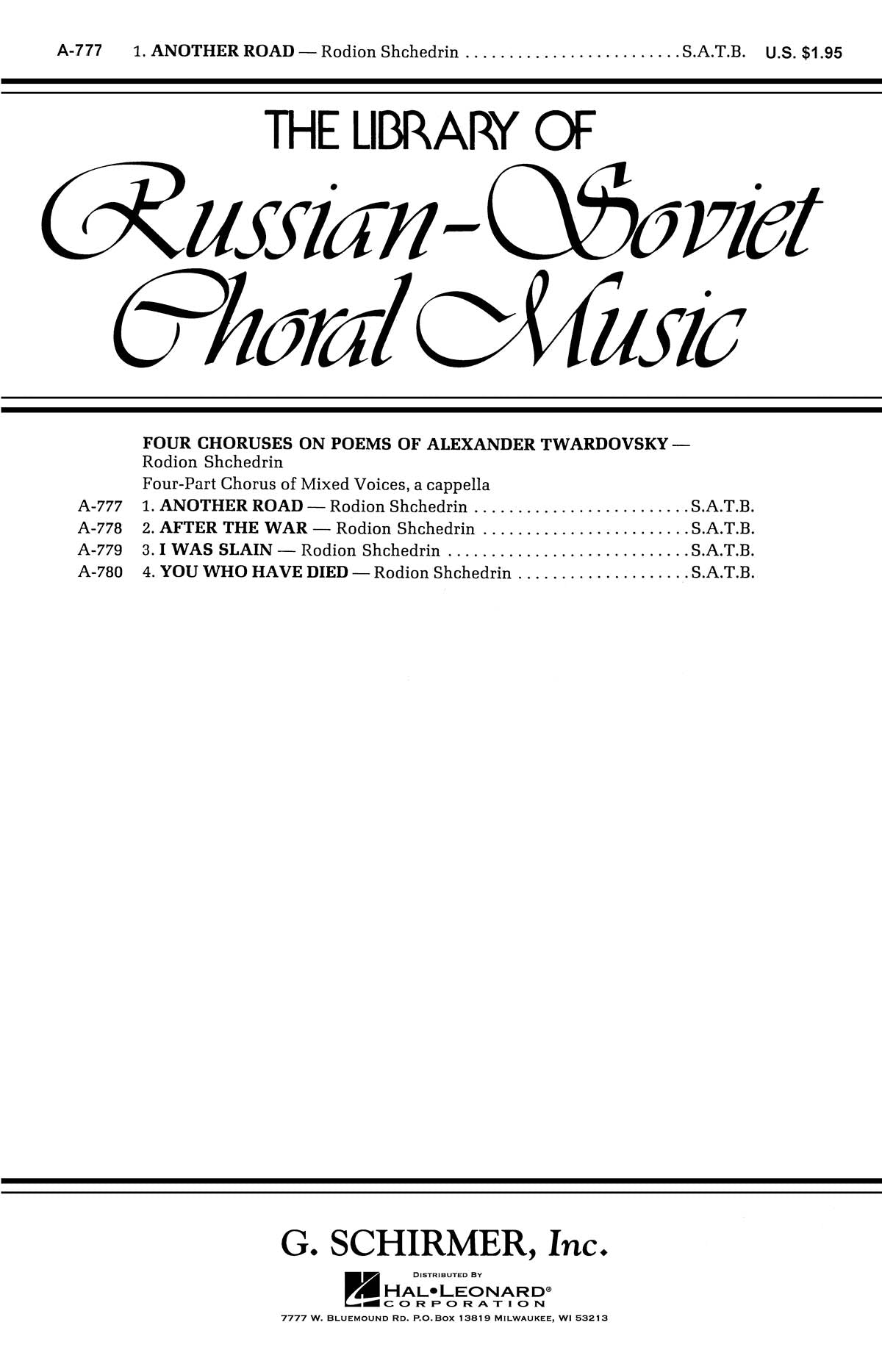 Shchedrin: Another Road A Cappella