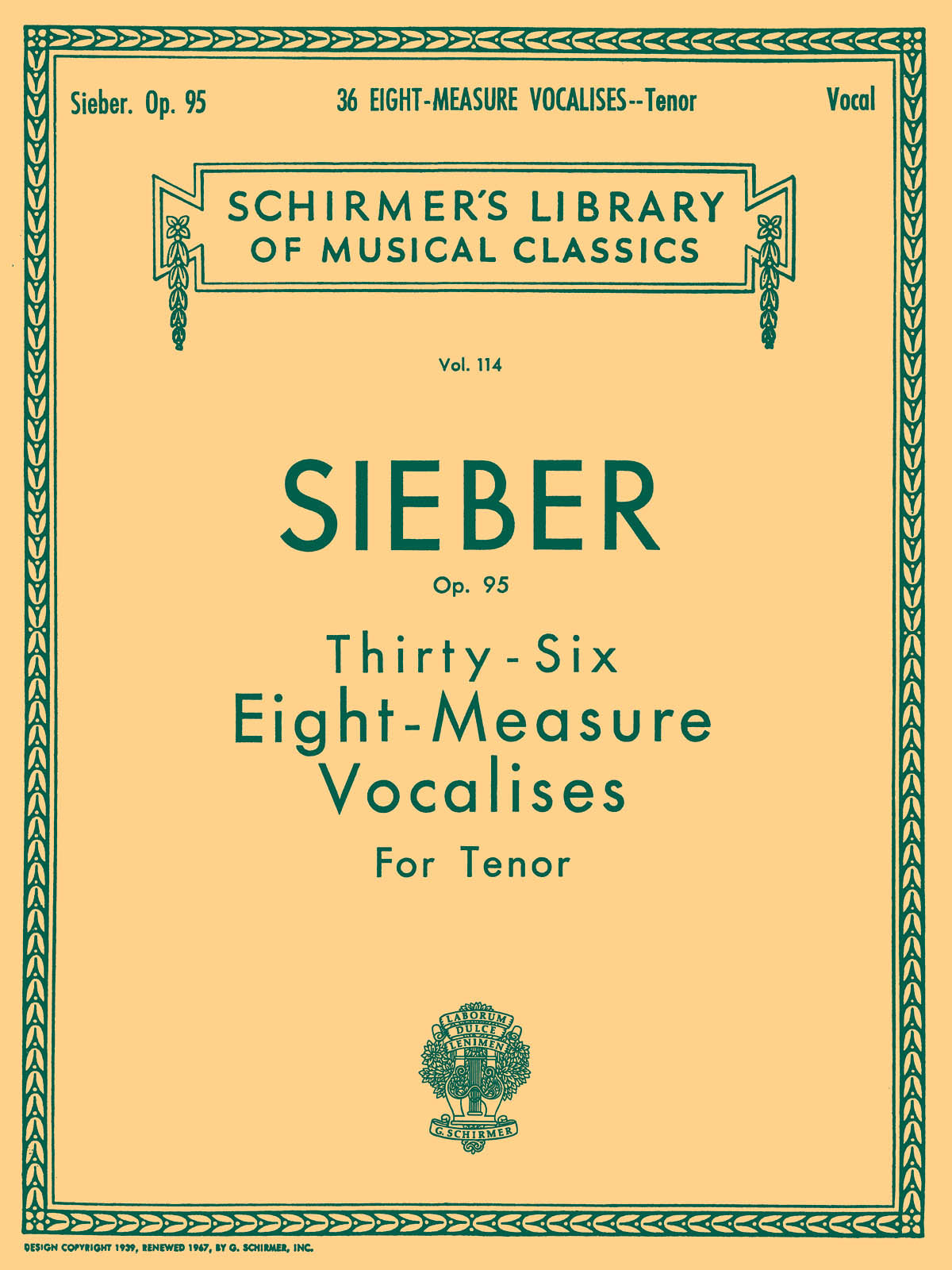 Sieber: 36 Eight-Measure Vocalises, Op. 95