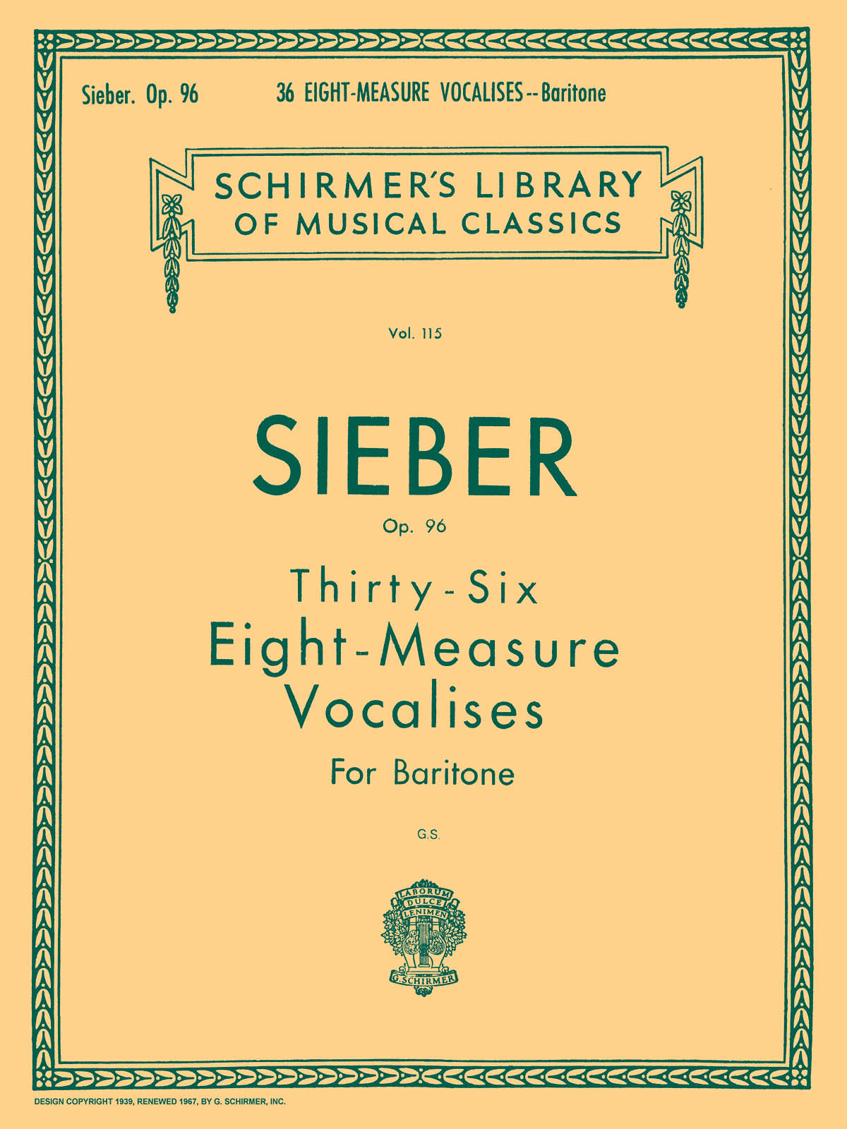 Sieber: 36 Eight-Measure Vocalises, Op. 96