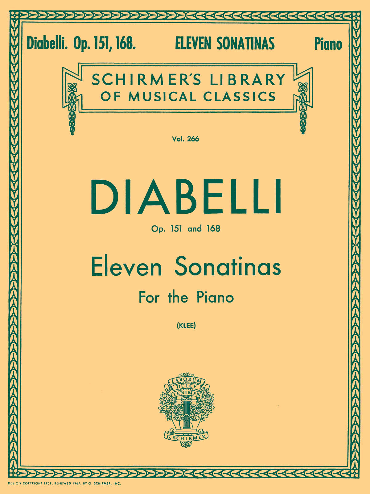 Diabelli: 11 Sonatinas, Op. 151 and 168