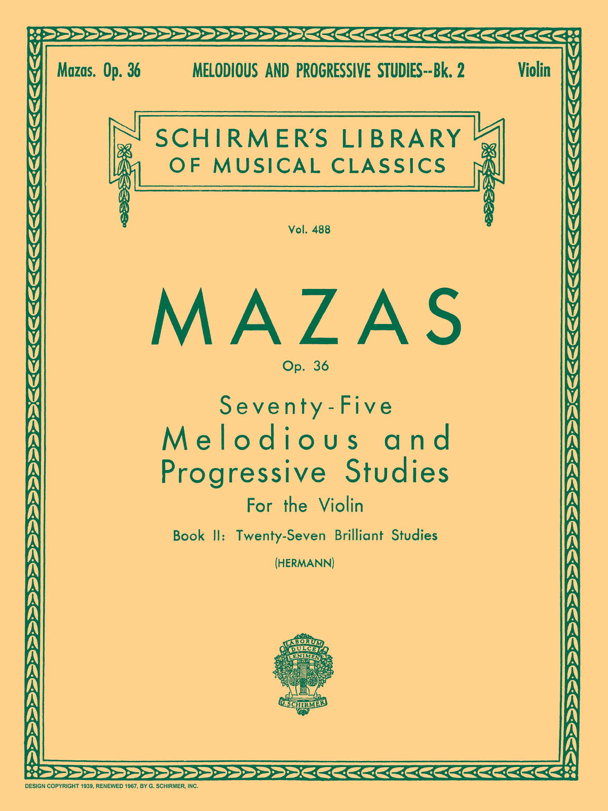 Mazas: 75 Melodious and Progressive Studies, Op. 36 Bk 2