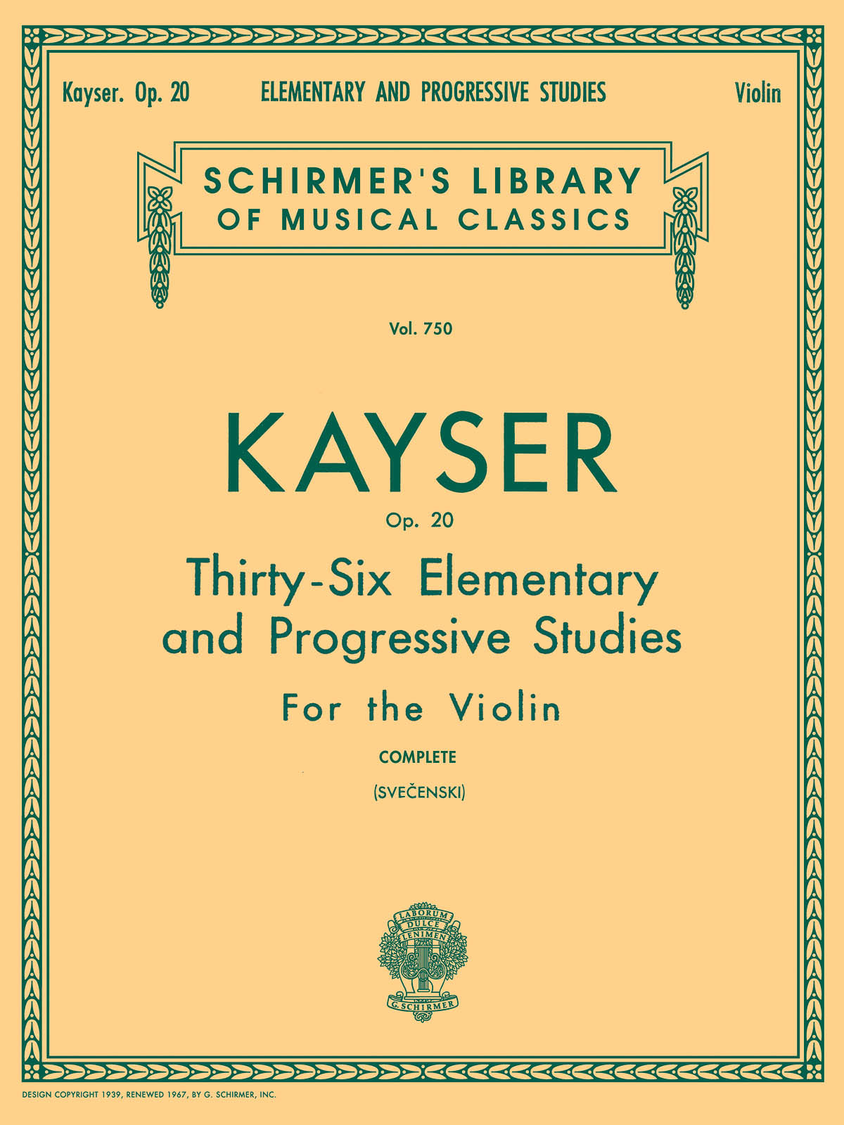 Kayser: 36 Elementary & Progressive Studies, Op. 20