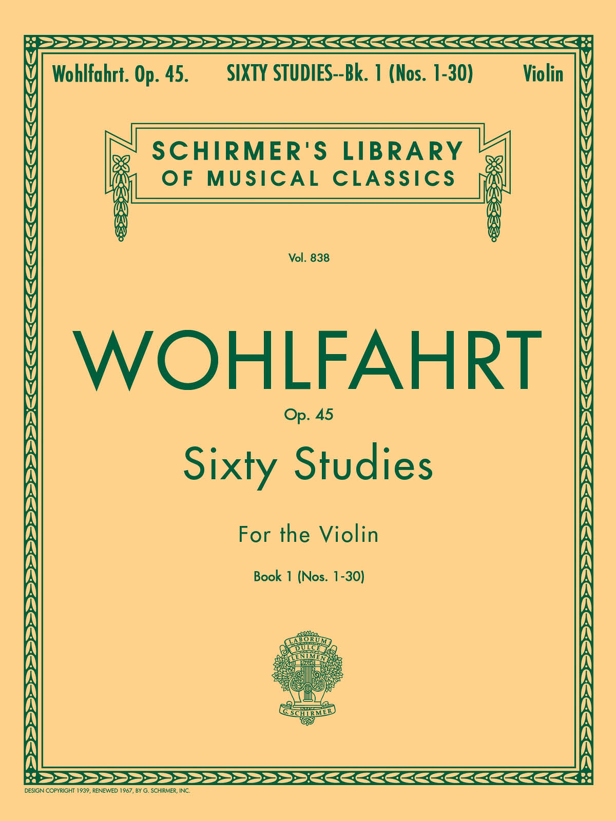Wohlfahrt: Wohlfahrt - 60 Studies, Op. 45 - Book 1