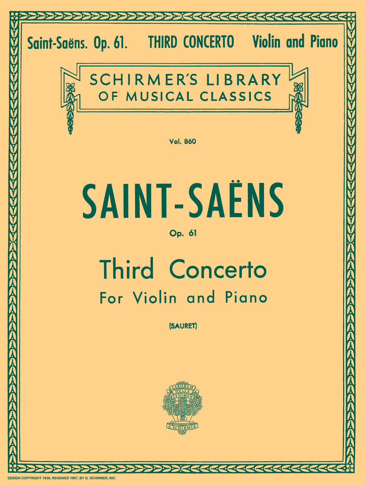 Saint-Saëns: Third Concerto in B Minor, Op. 61