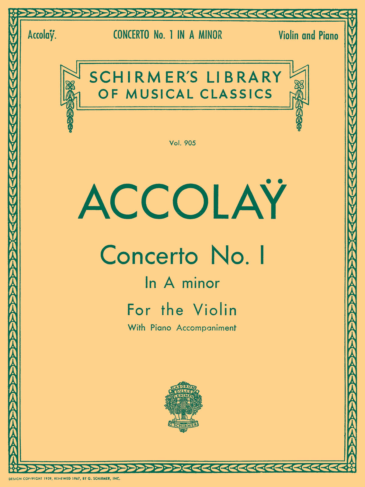 Accolay: Concerto No. 1 in A Minor