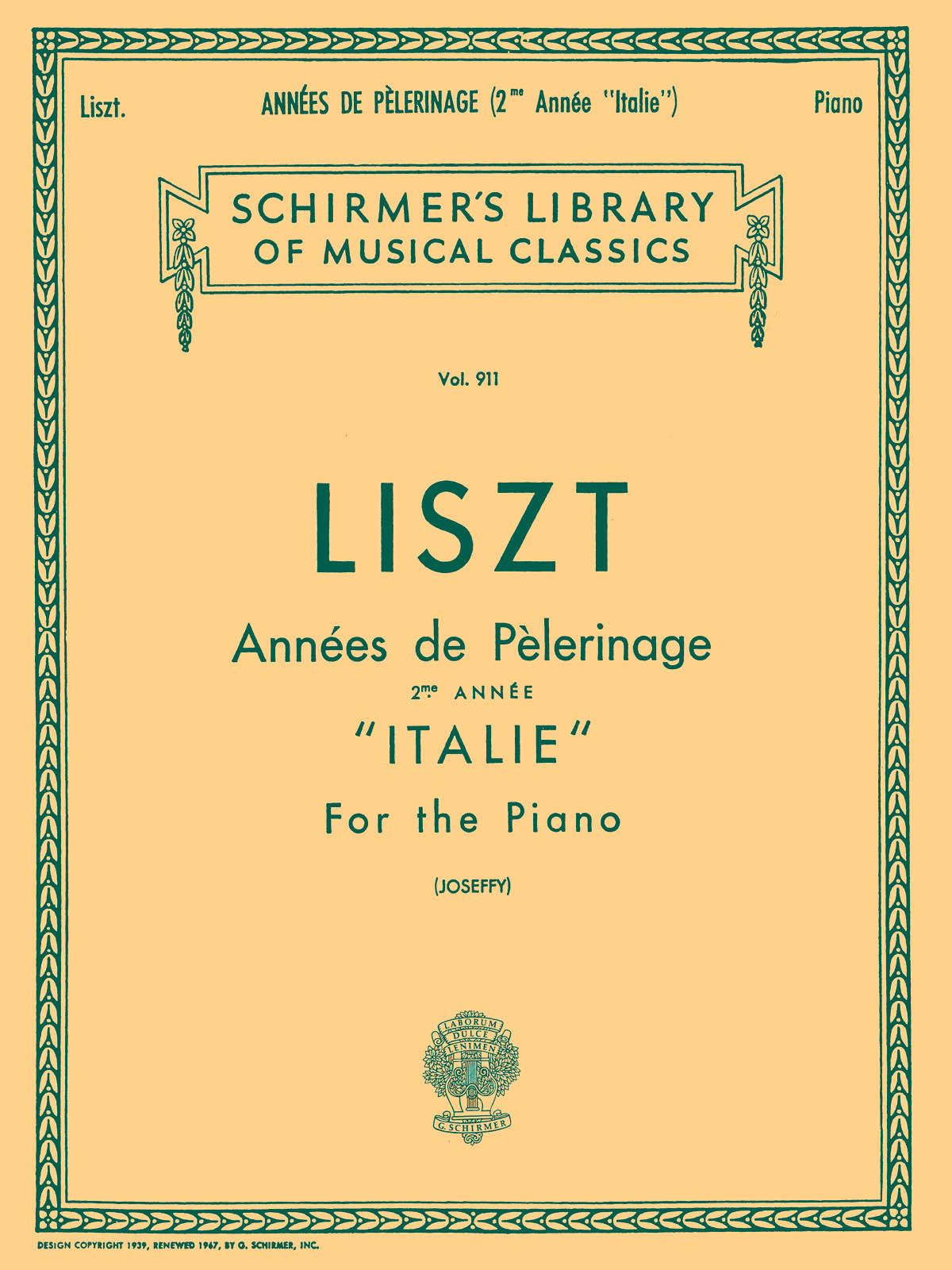 Liszt: Annees De Pelerinage Book 2 'Italie'