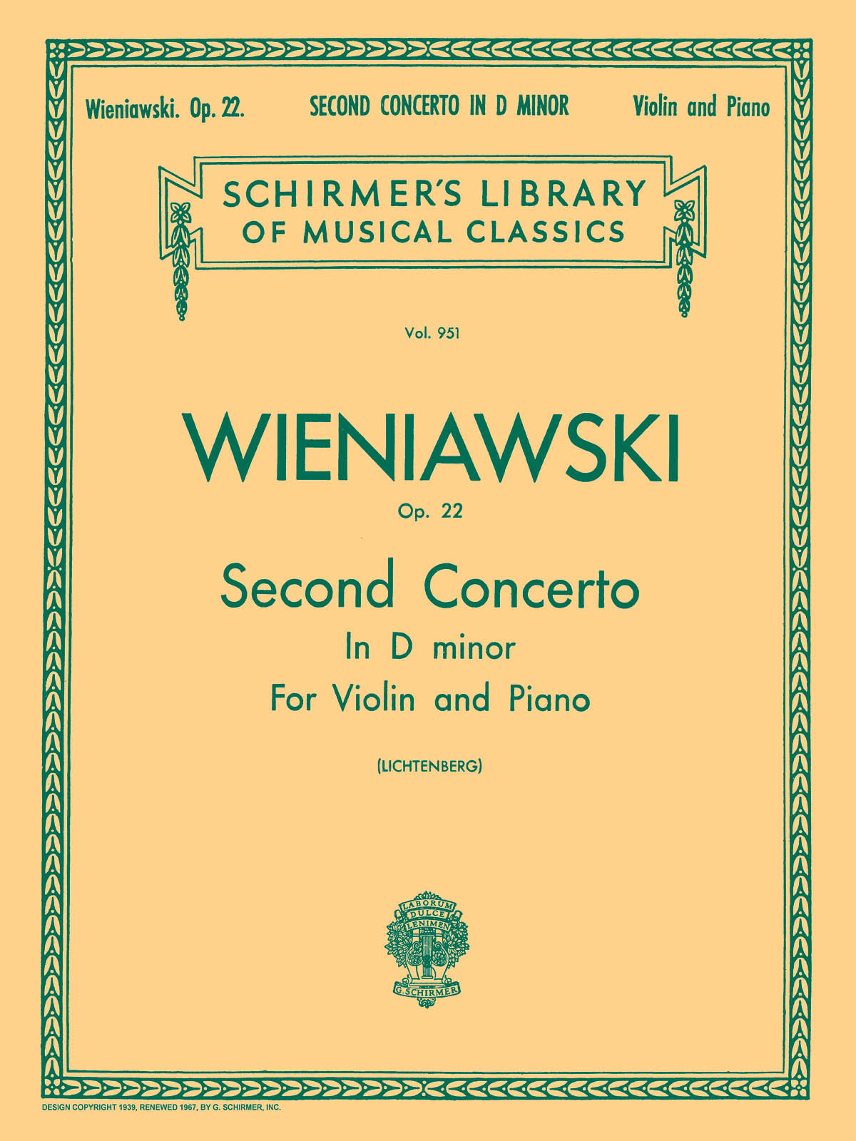 Wieniawski: Second Concerto in D Minor, Op. 22