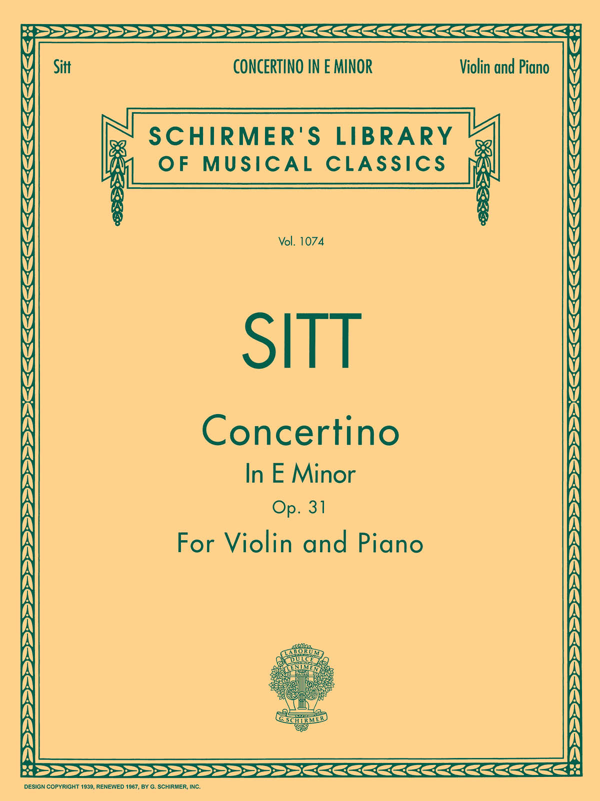 Sitt: Concertino in E Minor, Op. 31