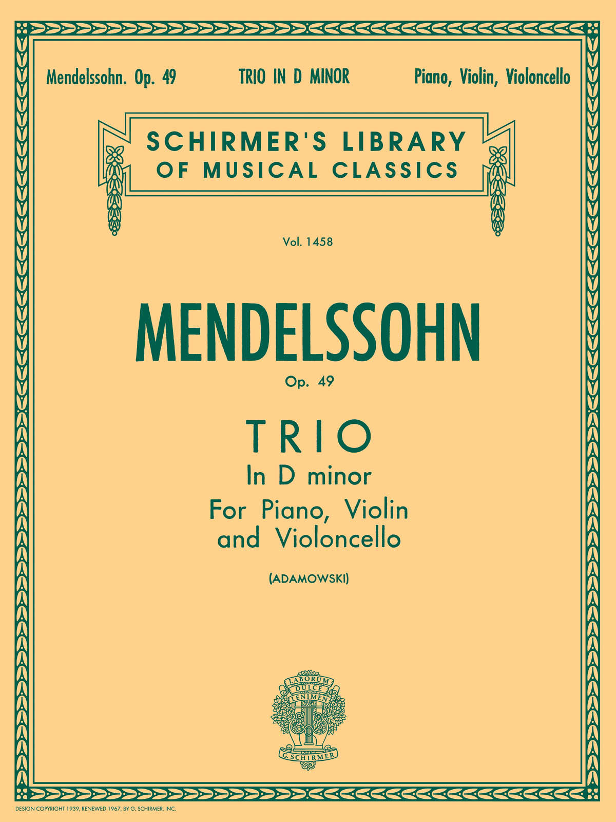 Bartholdy: Trio in D Minor, Op. 49