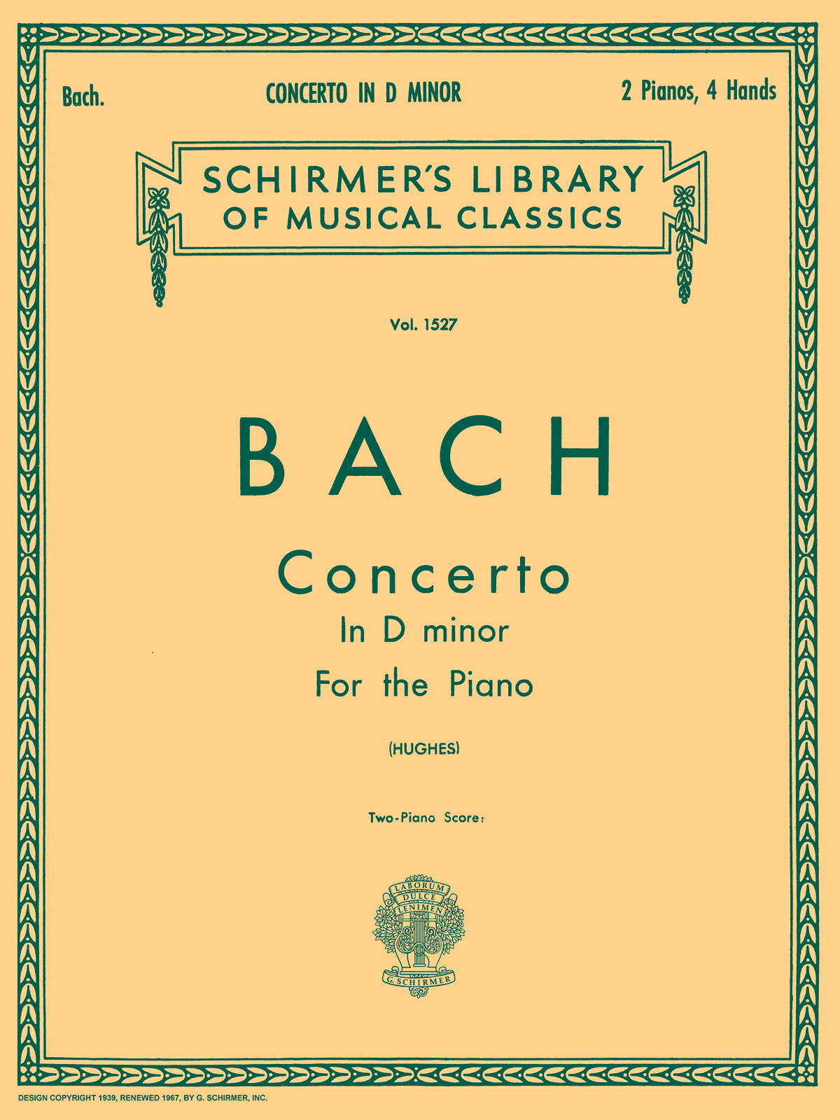 Bach: Concerto in D Minor (2-piano score)