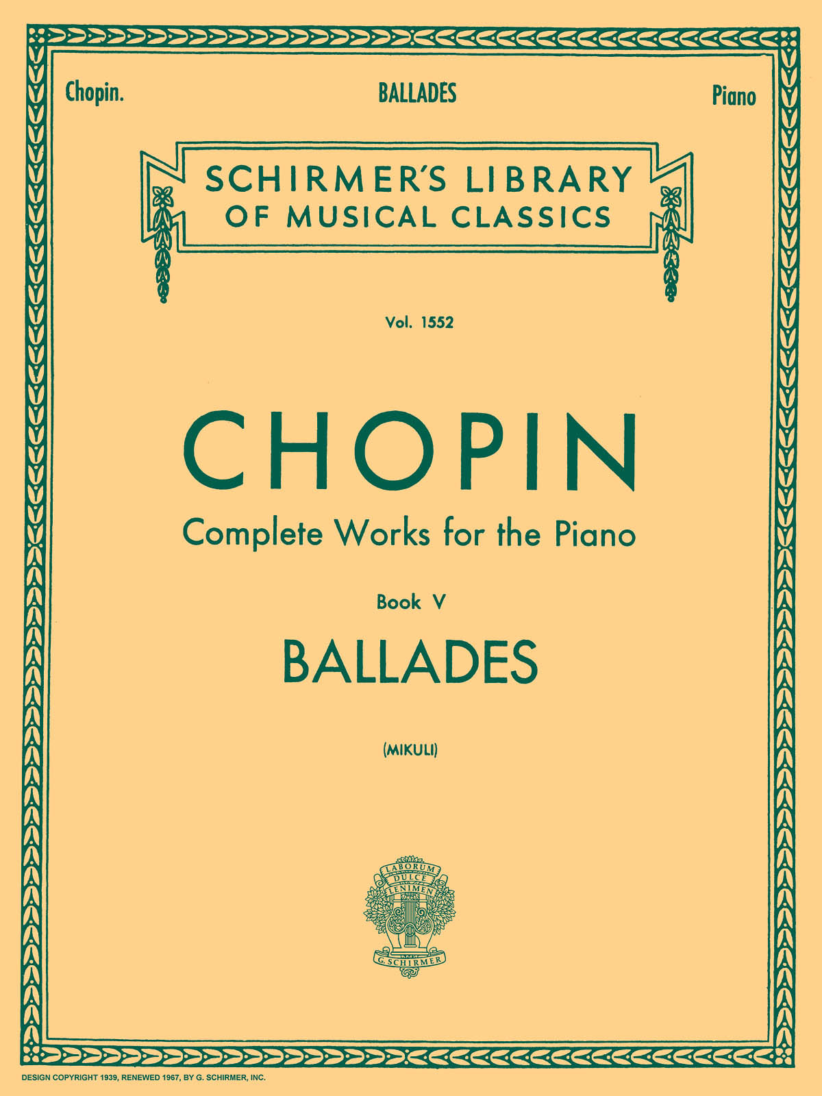 Chopin: Complete Works For The Piano Book V Ballades