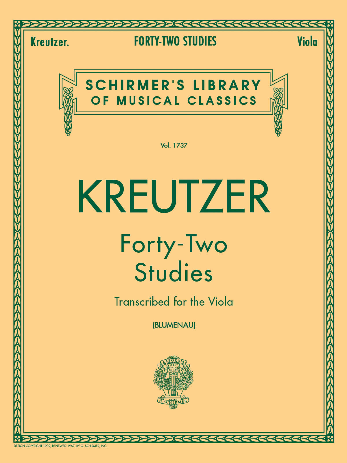Kreutzer: 42 Studies Transcribed for the Viola