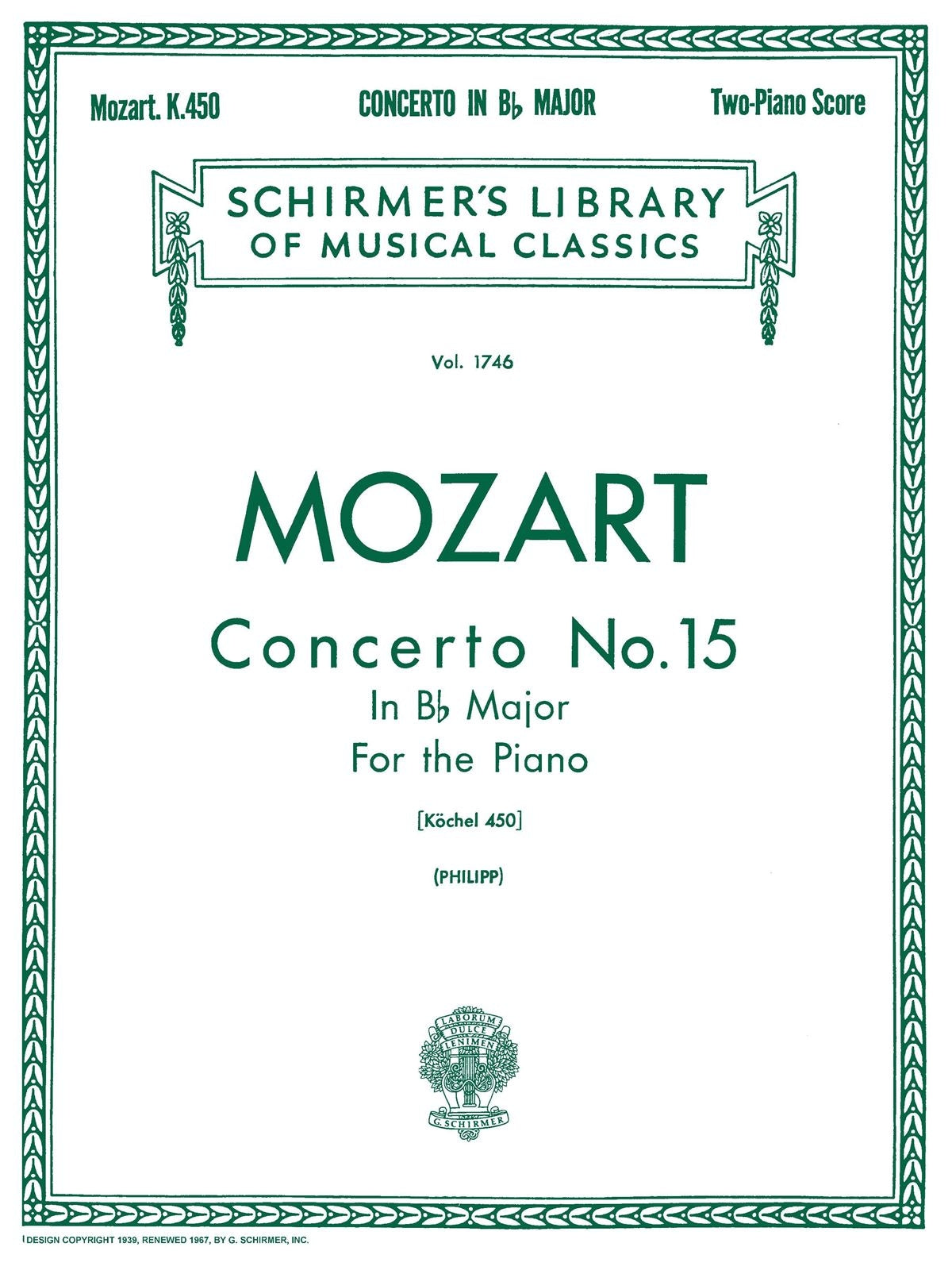 Mozart: Concerto No. 15 in Bb, K. 450