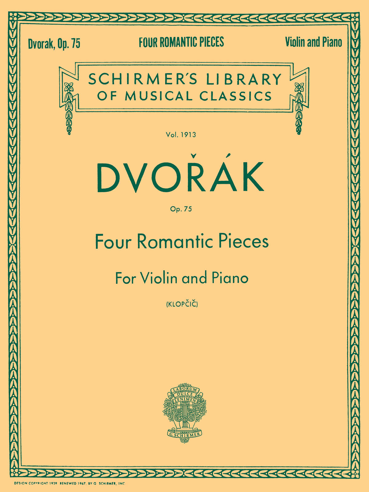 Dvorak: Four Romantic Pieces For Violin And Piano
