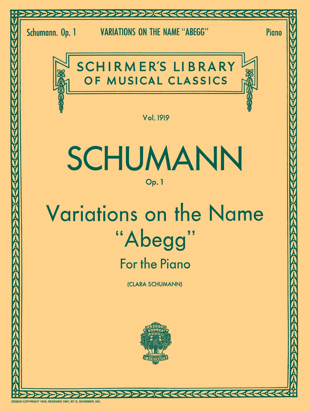 Schumann: Variations on the Name Abegg, Op. 1