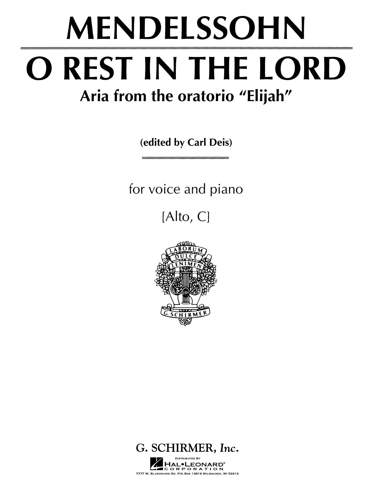 Bartholdy: O Rest in the Lord (from Elijah)