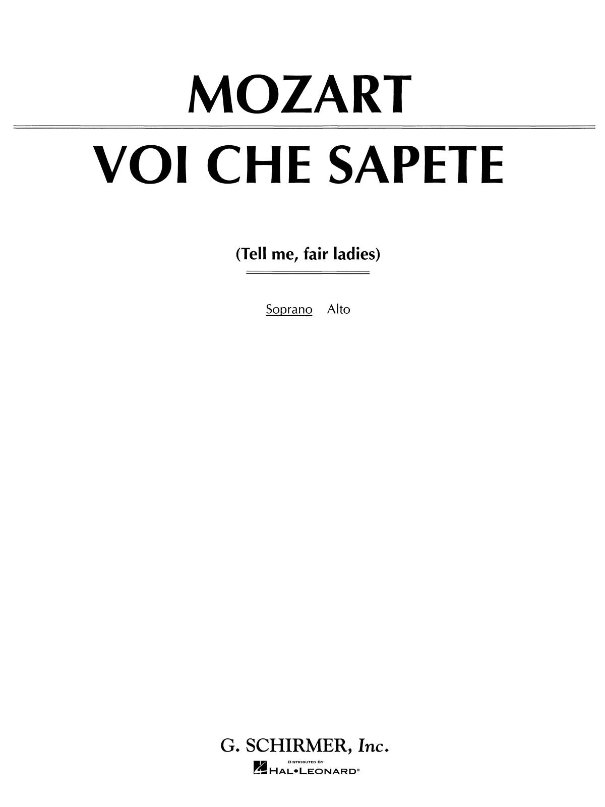 Mozart: Voi che sapete (from Le Nozze di Figaro)