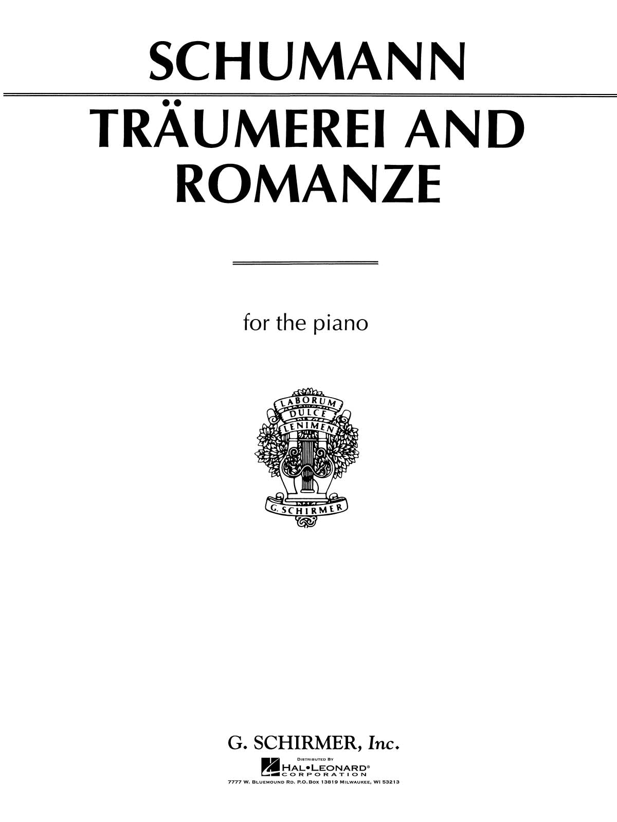 Schumann: Tr?umerei and Romanze
