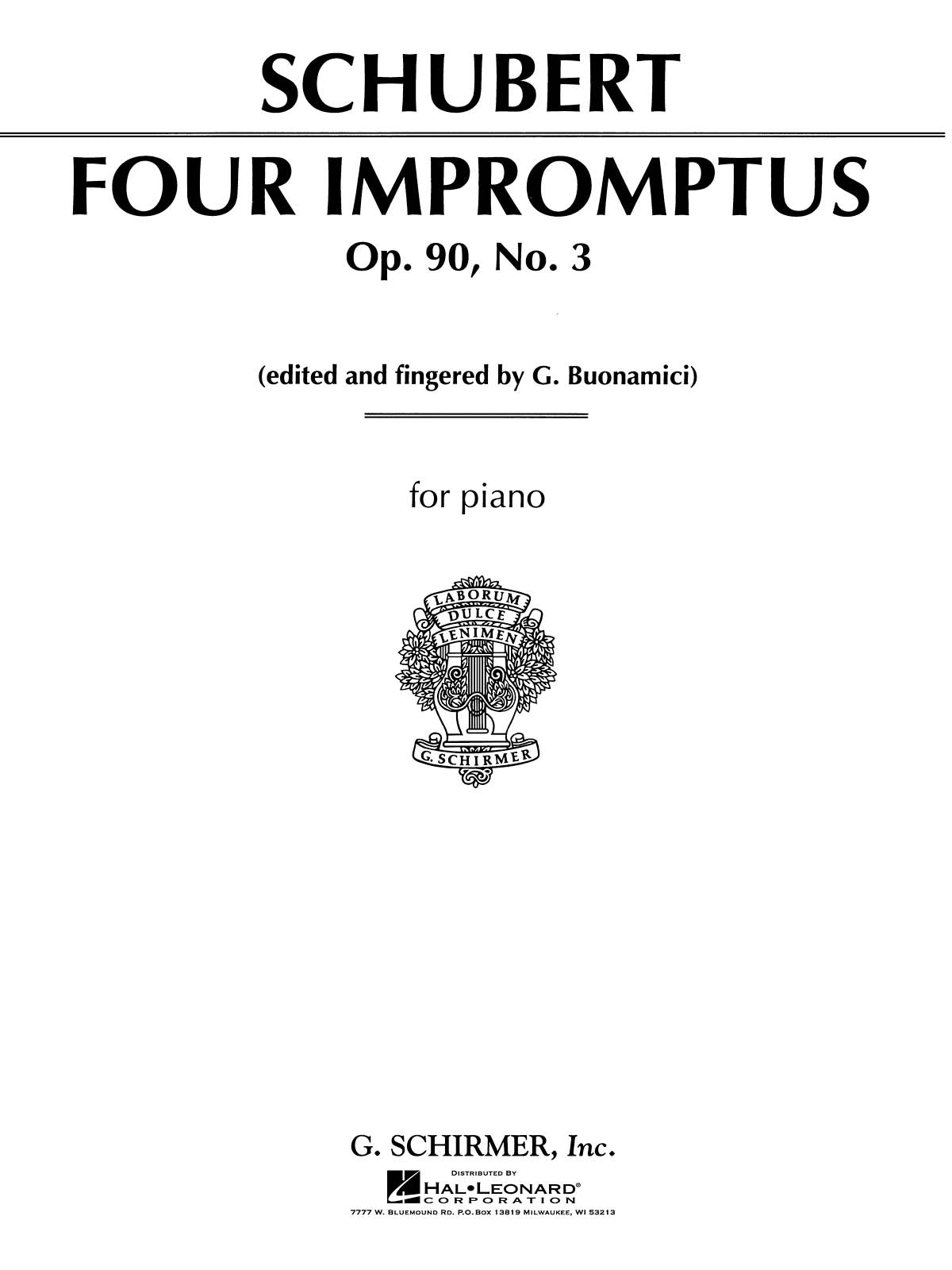 Schubert: Impromptu, Op. 90, No. 3 in G Major