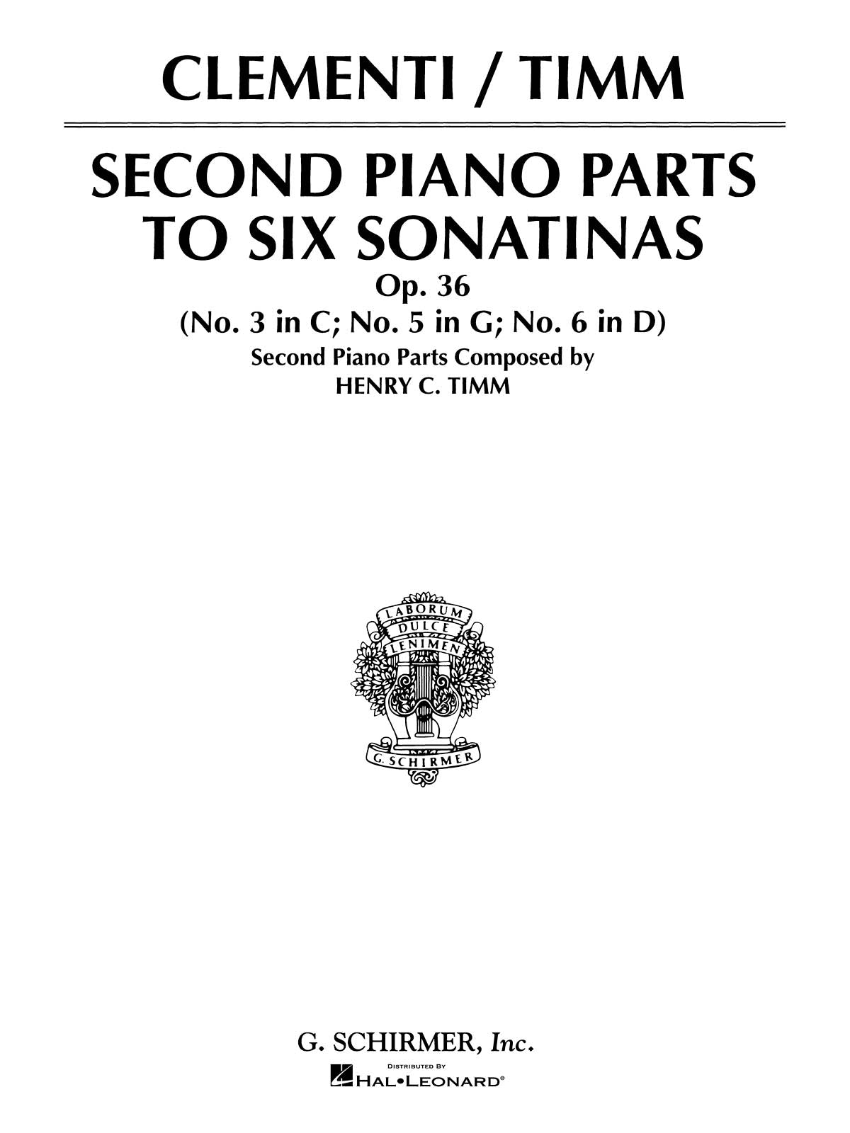 Clementi: Sonatinas, Op. 36 - Book 2 (2nd Piano Part)