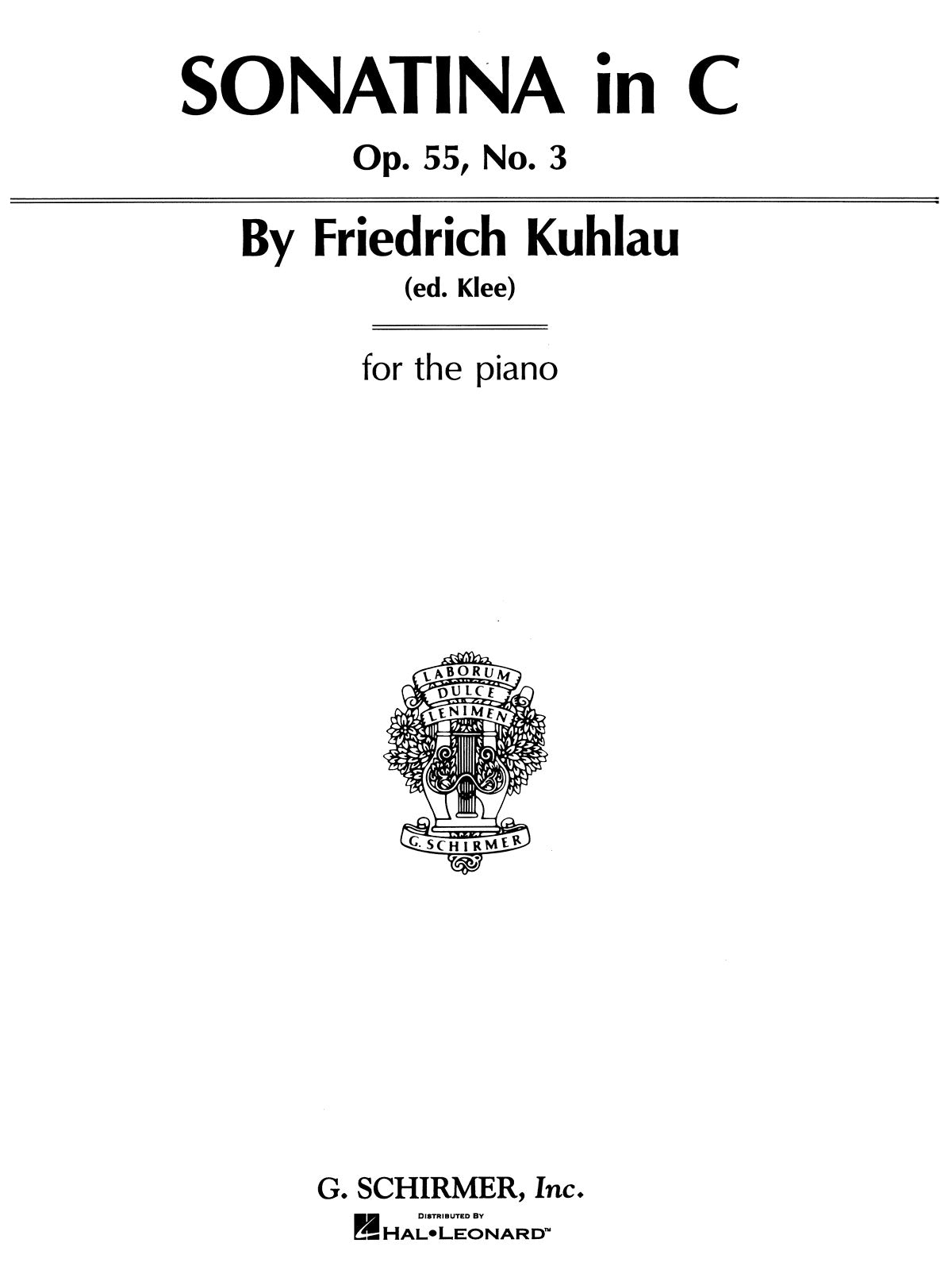 Kuhlau: Sonatina, Op. 55, No. 3 in C Major