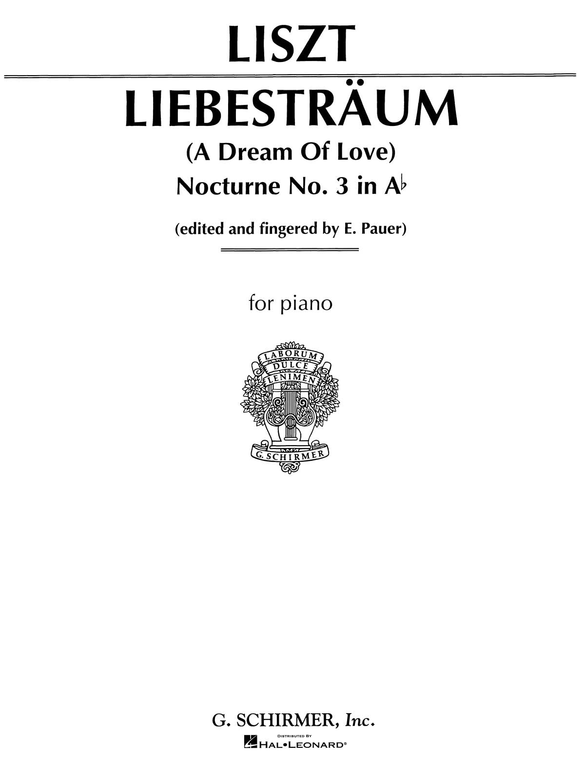 Listz: Liebestraume No. 3 in A Flat Major