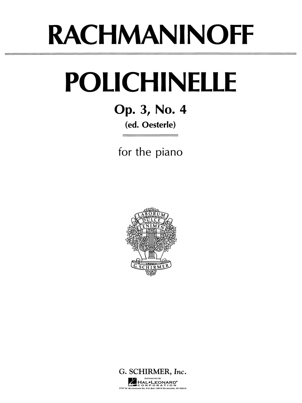 Rachmaninov: Polichinelle, Op. 3, No. 4