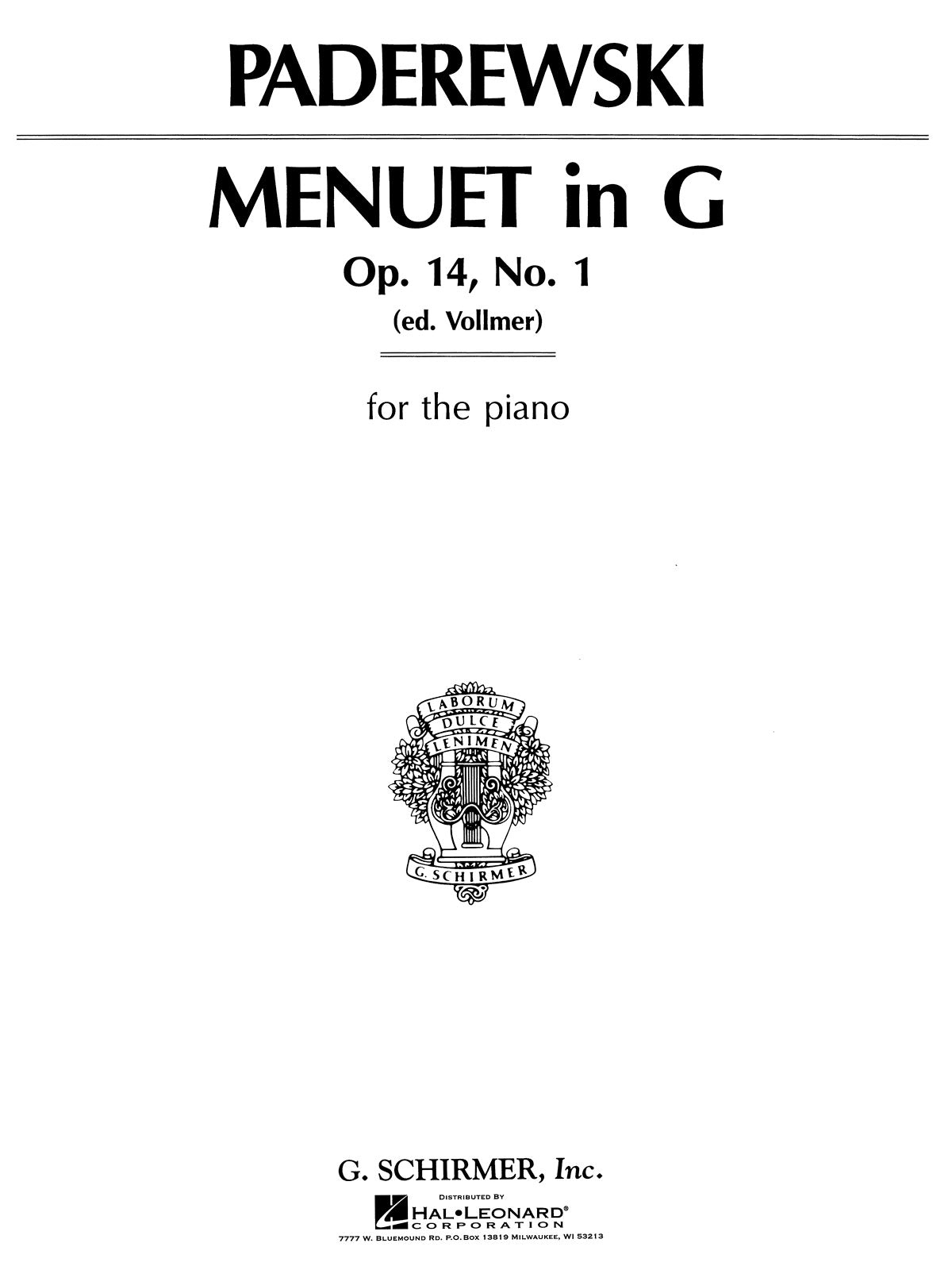 Paderewski: Menuet in G, Op. 14, No. 1