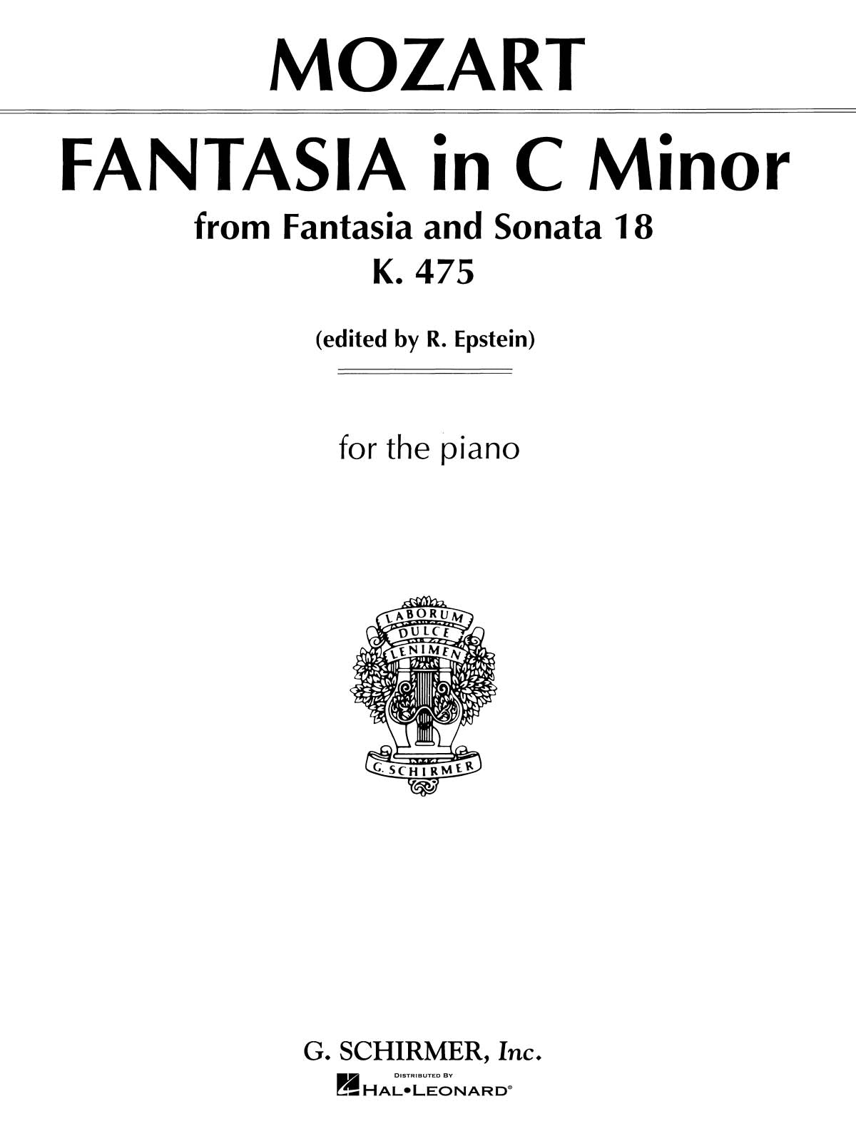 Mozart: Fantasia In C Minor K.475