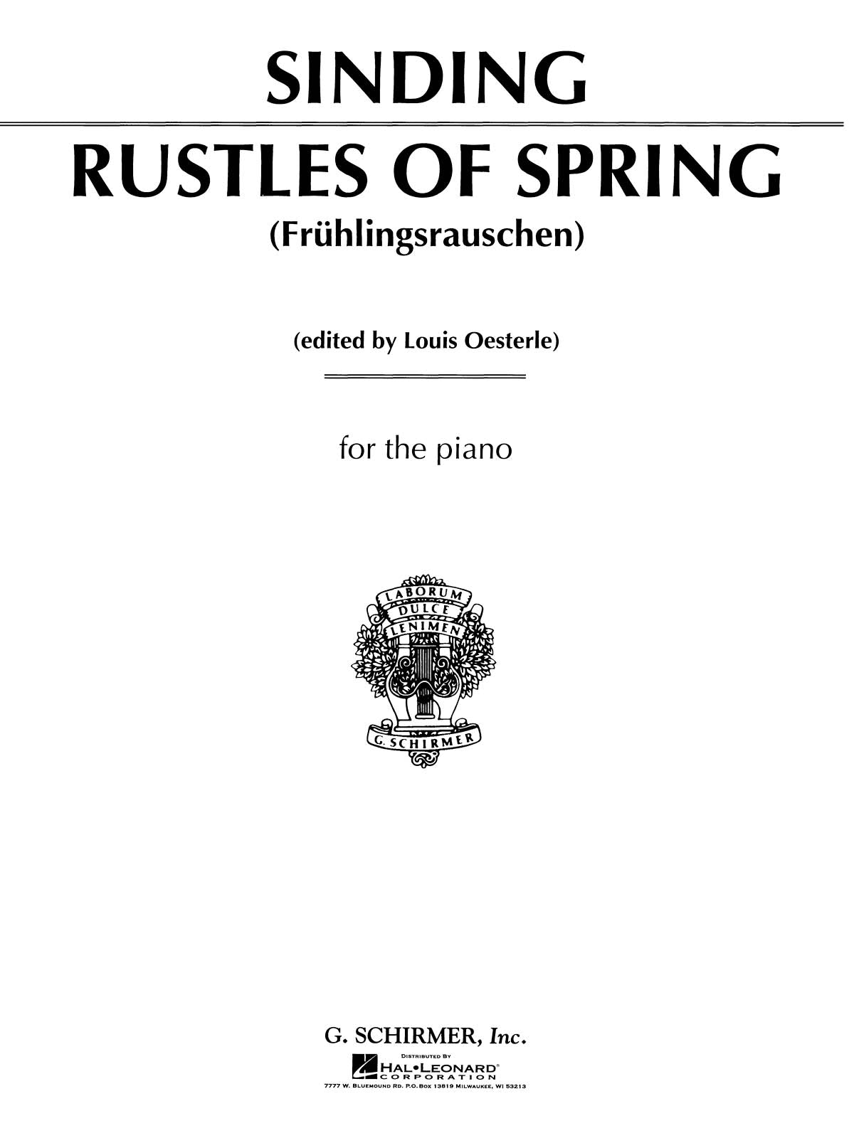 Sinding: Rustles of Spring, Op. 32, No. 3