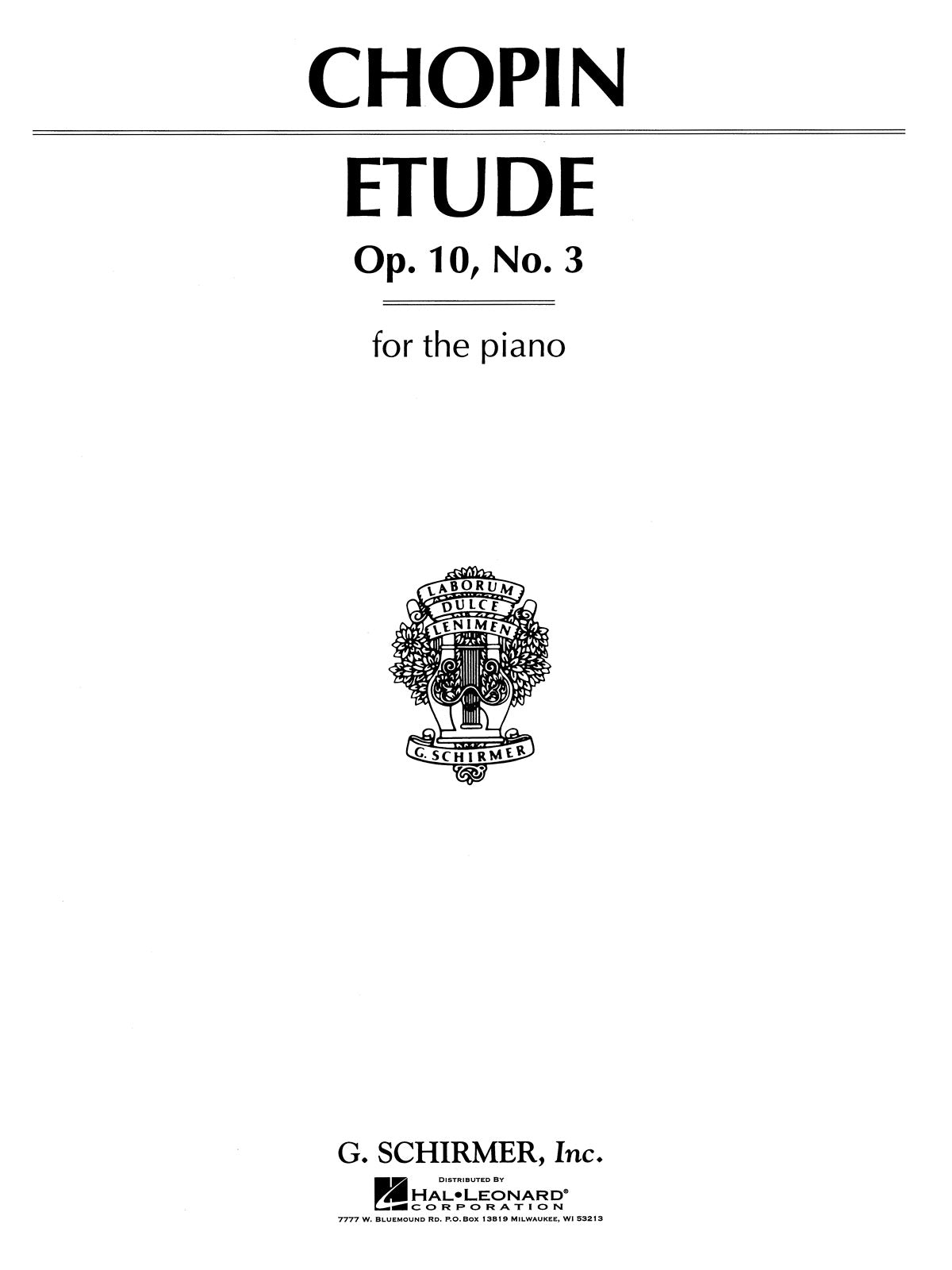 Chopin: Etude In E Major Op.10 No.3