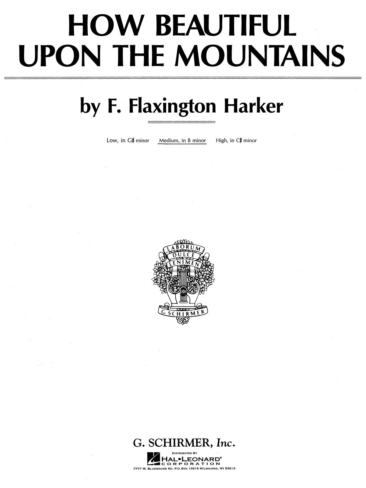 Harker: How Beautiful upon the Mountains