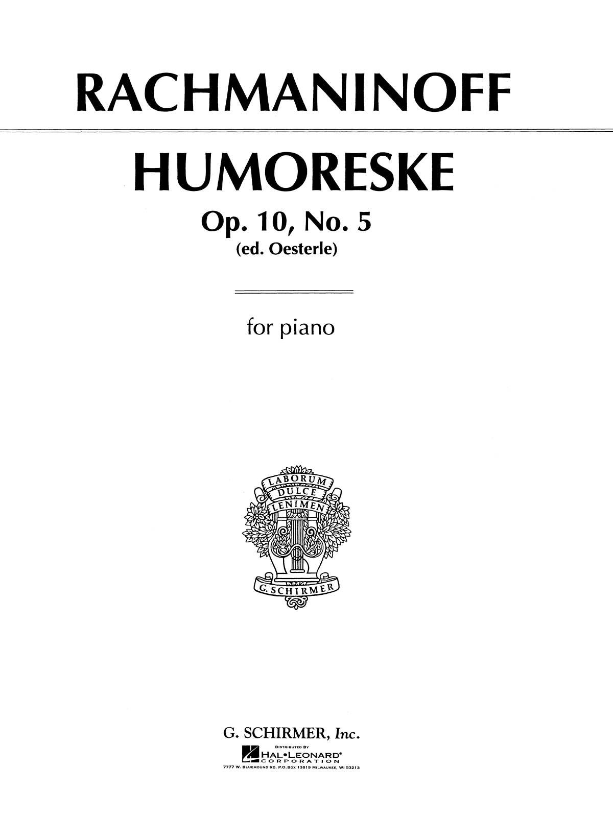 Rachmaninov: Humoreske, Op. 10, No. 5