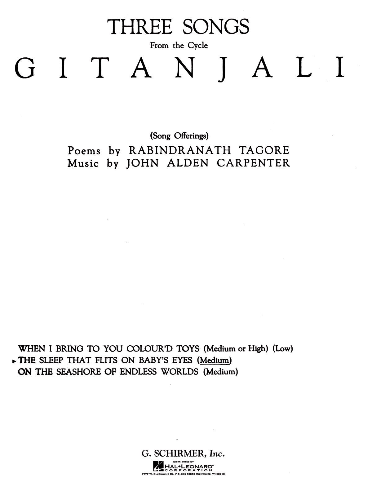 Carpenter: Sleep That Flits on Baby's Eyes (from Gitanjali)